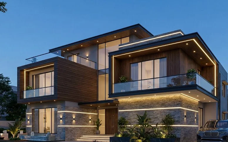 Luxury residential elevation and villa exterior design project in Kathmandu valley